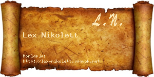 Lex Nikolett névjegykártya