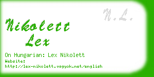 nikolett lex business card